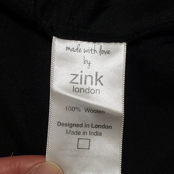 Zink London Retro 100% Woolen Jacket Large Textured Bell Sleeve Open Front Red - Picture 14 of 15